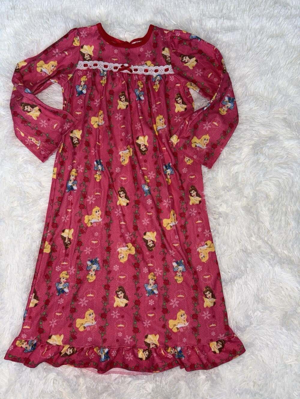 Disney Fairies Girls Sz. 6 Tinkerbell Design Flannel Nightgown. Adorable, Comf